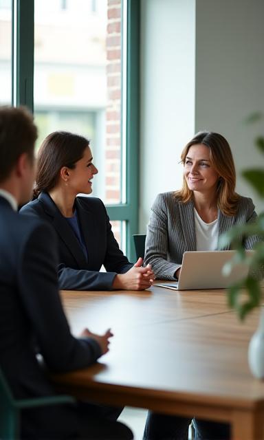 Dues persones discutint amistosament amb un mediador