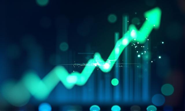 Gràfic de borsa amb llums blaus i verds